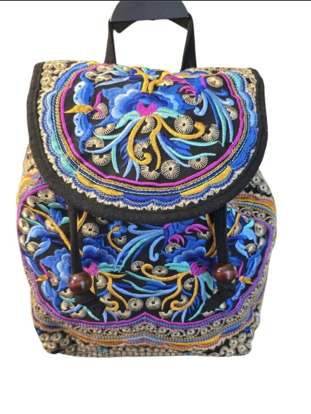 Bohemian Embroidered Backpack In EUC